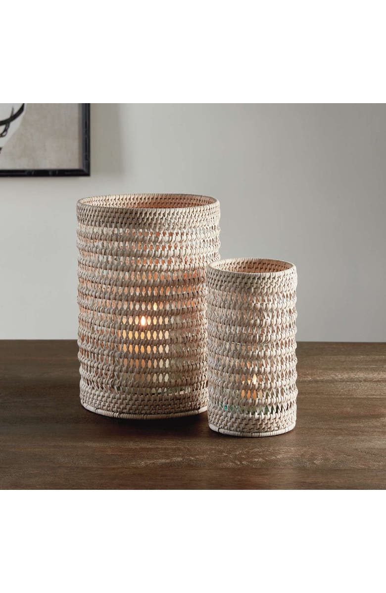 Napa Home & Garden Burma Rattan Hurricane, Alternate, color, White