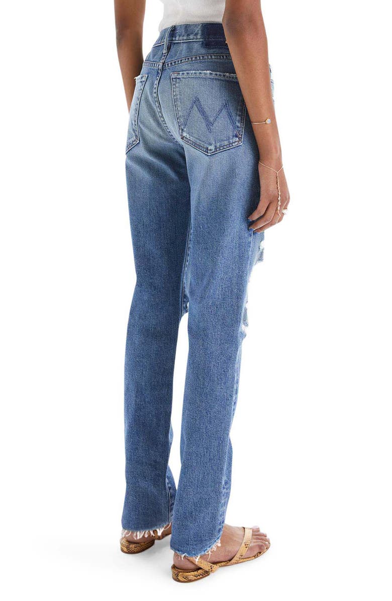 MOTHER The Trickster Ripped Ankle Straight Leg Jeans, Alternate, color, Thrill Seeker