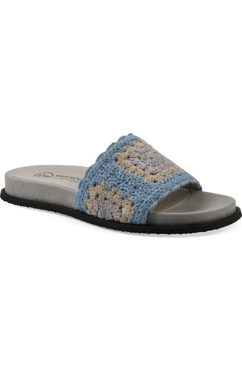 CLIFFS BY WHITE MOUNTAIN Maxim Slide Sandal, Main, color, Dusty Teal Lavender Fabric