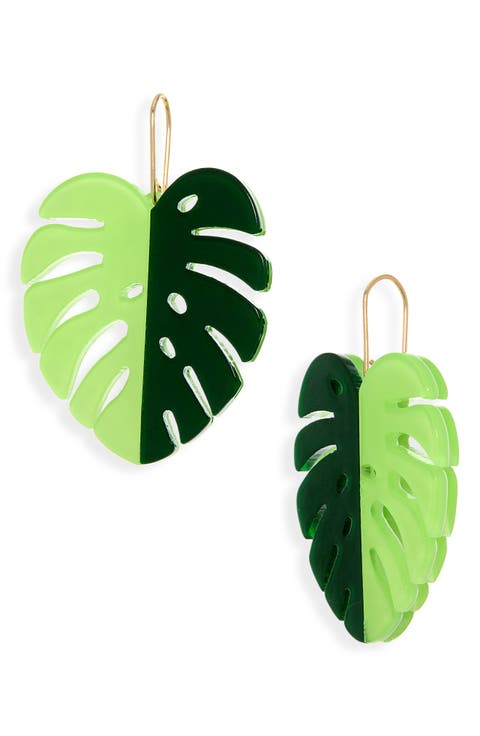 Monstera Leaf Drop Earrings