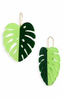 Monstera Leaf Drop Earrings