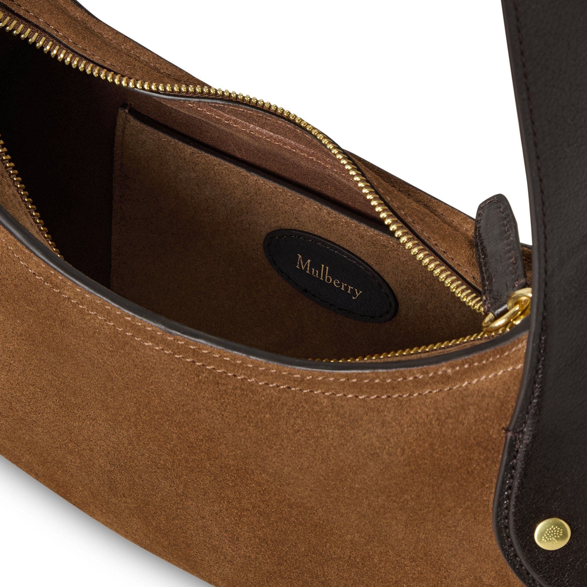 Mulberry Small Hackney Suede Shoulder Bag, Alternate, color, 