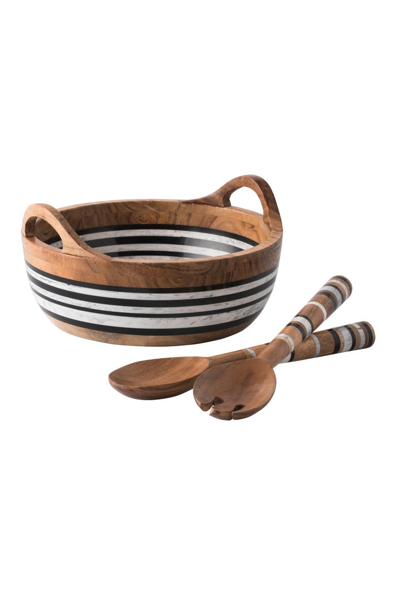 Stonewood Stripe Salad Servers, Alternate, color, NATURAL STRIPE