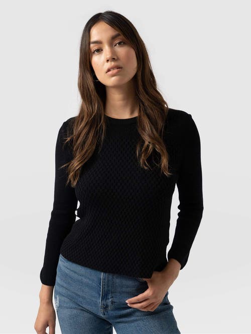 Shop Saint + Sofia Honeycomb Rib Sweater