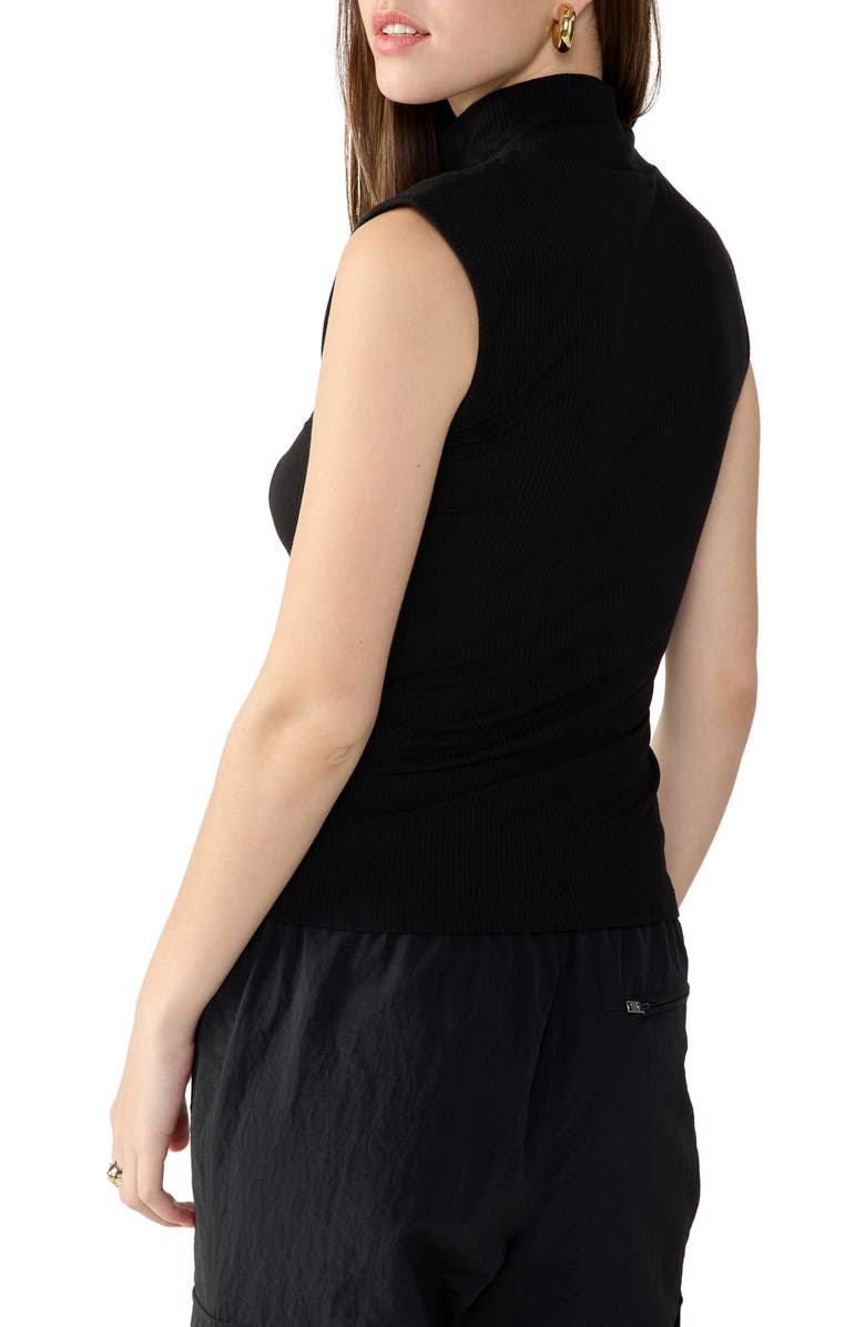 Sanctuary Essential Mock Neck Rib Sleeveless Sweater, Alternate, color,