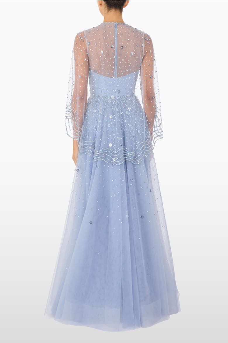 Oliver Beaded-Appliqué Maxi Dress, Alternate, color, Blue Slate