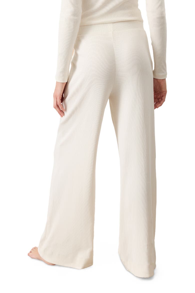 Dream Rib Wide Leg Lounge Pant Made With Organic Cotton, Alternate, color, Cream