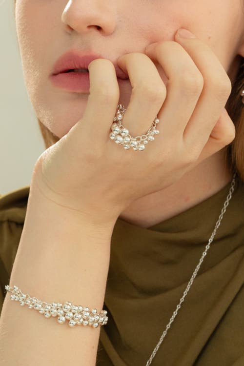 Bearfruit Jewelry Sterling Silver Vivienne Statement Bouquet Chain Necklace & Bracelet Set In Metallic