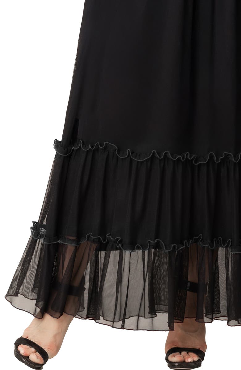 Kiyonna Isla Tiered Mesh Skirt, Alternate, color, Black Noir
