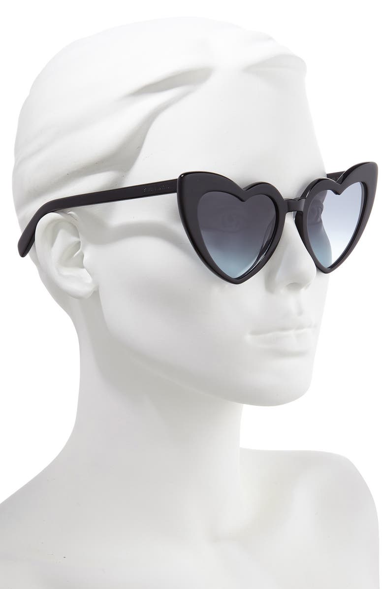Saint Laurent Loulou 54mm Heart Sunglasses, Alternate, color,