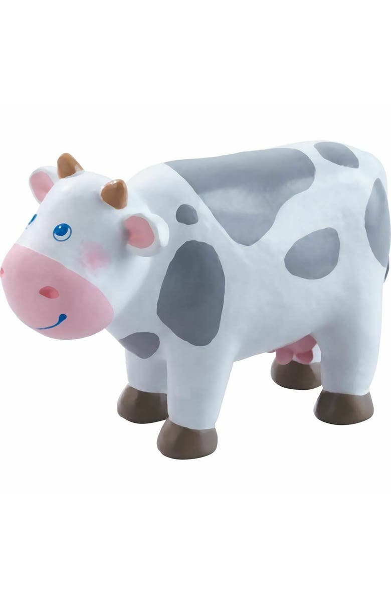 HABA Little Friends Cow - 4.5" Holstein Farm Animal Toy Figure, Main, color, Multi