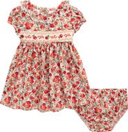 Iris & Ivy Smocked Roses Cotton Dress