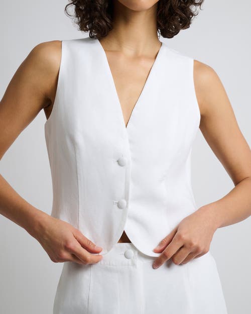 Onia Air Linen Relaxed Vest In White