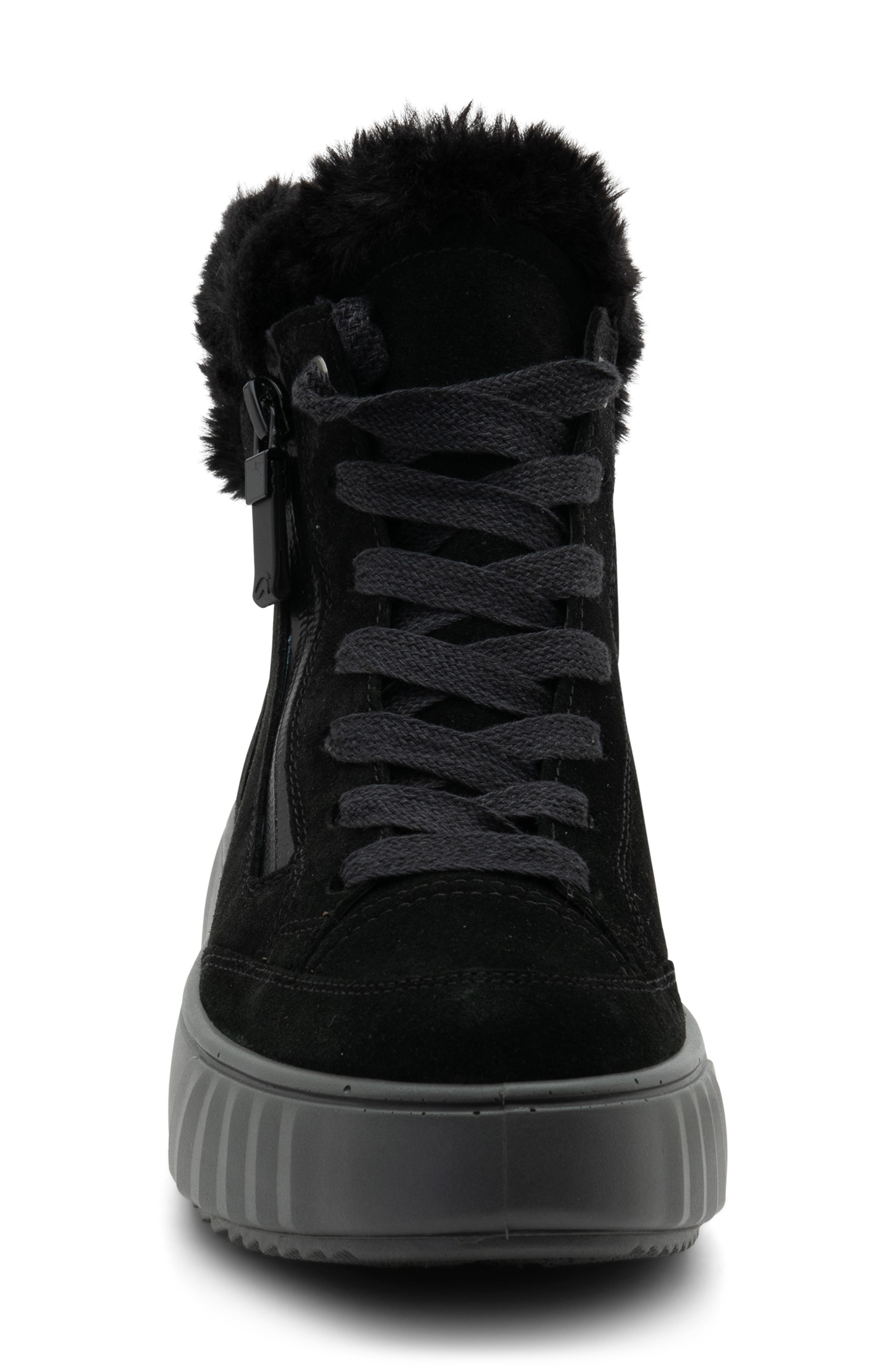 ara Mikayla Faux Fur Lined Lace-Up Boot, Alternate, color, 