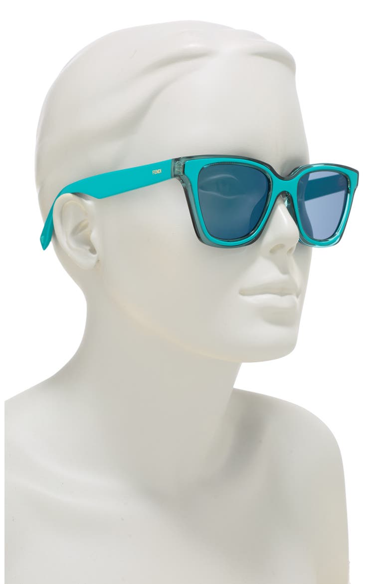 50mm Retro Square Sunglasses, Alternate, color, TURQUOISE