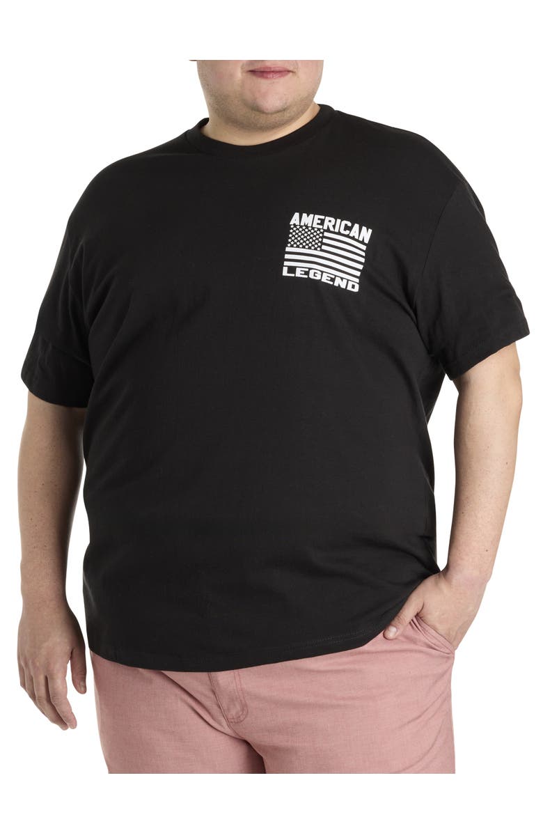 True Nation by DXL Big & Tall American Legend Graphic Tee, Main, color, Black