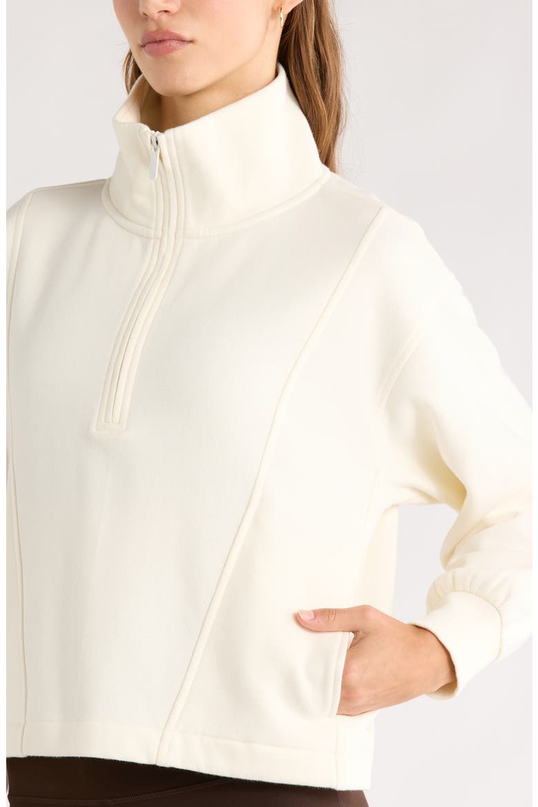 Ultracozy Fleece Half Zip Pullover, Alternate, color, IVORY EGRET