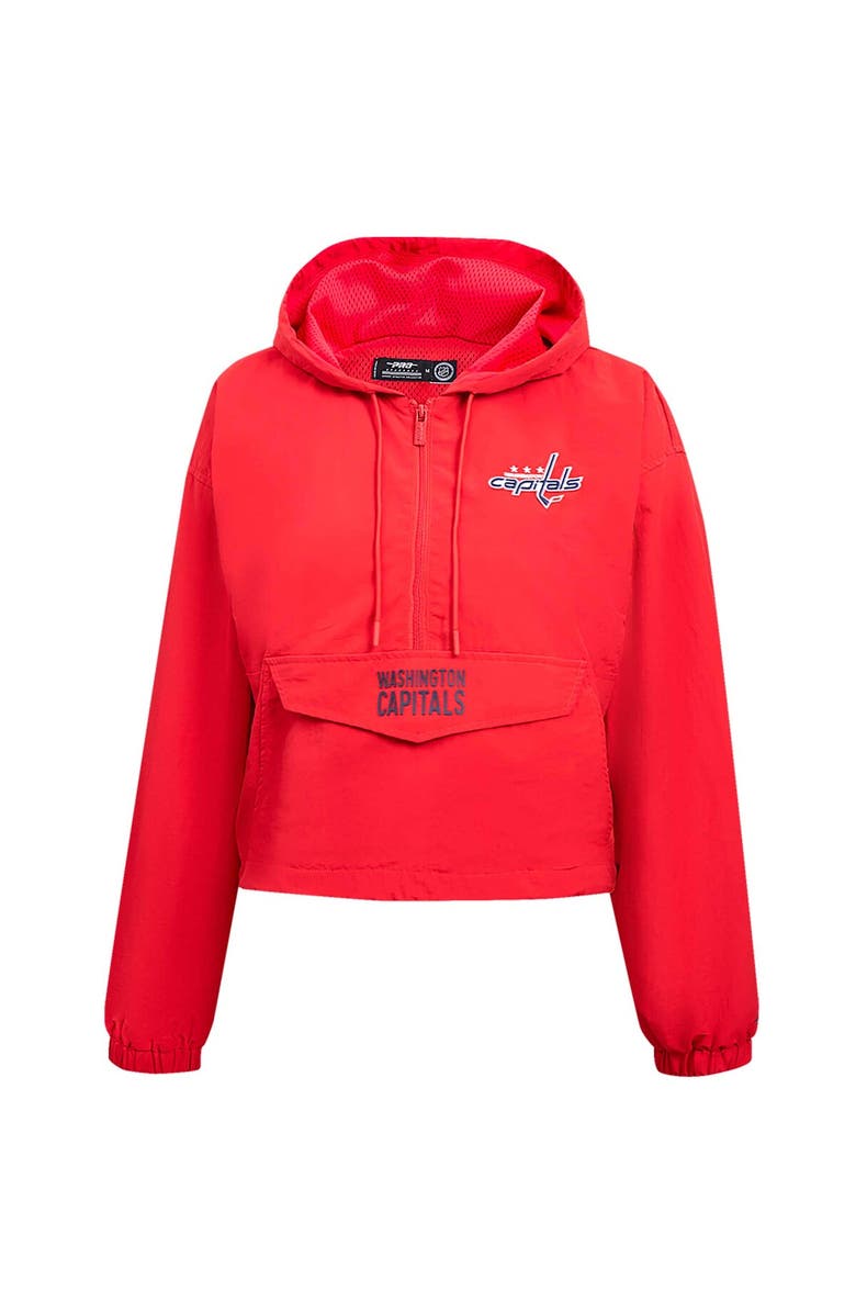 PRO STANDARD Women's Pro Standard Red Washington Capitals Classic Cropped Half-Zip Wind Jacket, Alternate, color, 