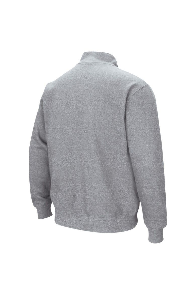 Men's Colosseum Heathered Gray Ole Miss Rebels Tortugas Team Logo Quarter-Zip Jacket, Alternate, color, Heather Gray