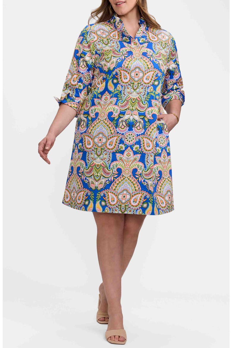 Tammy Paisley Print Shirtdress, Main, color, BLUE/ MULTI