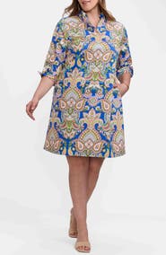 Foxcroft Tammy Paisley Print Shirtdress