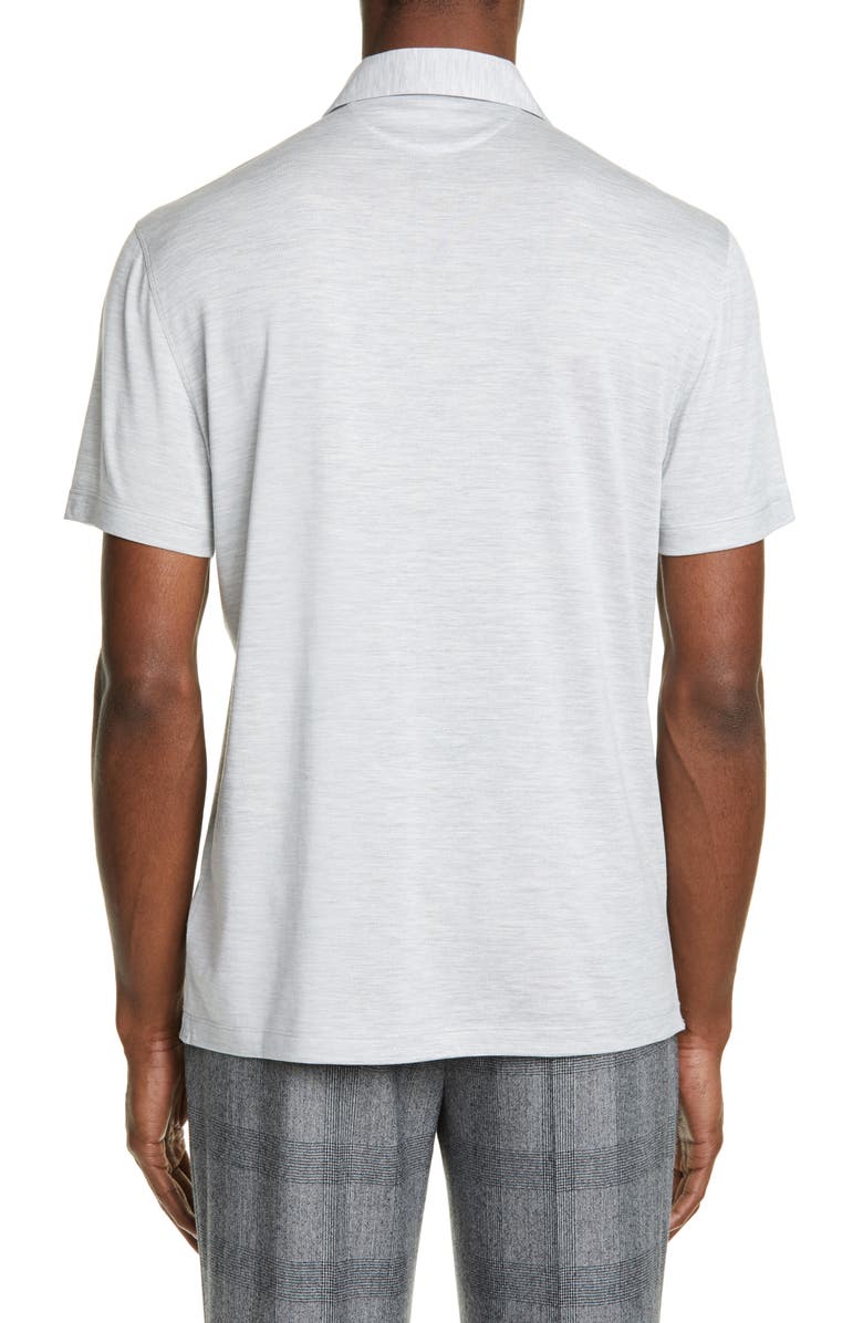 Brunello Cucinelli Silk & Cotton Polo Shirt, Alternate, color, 
