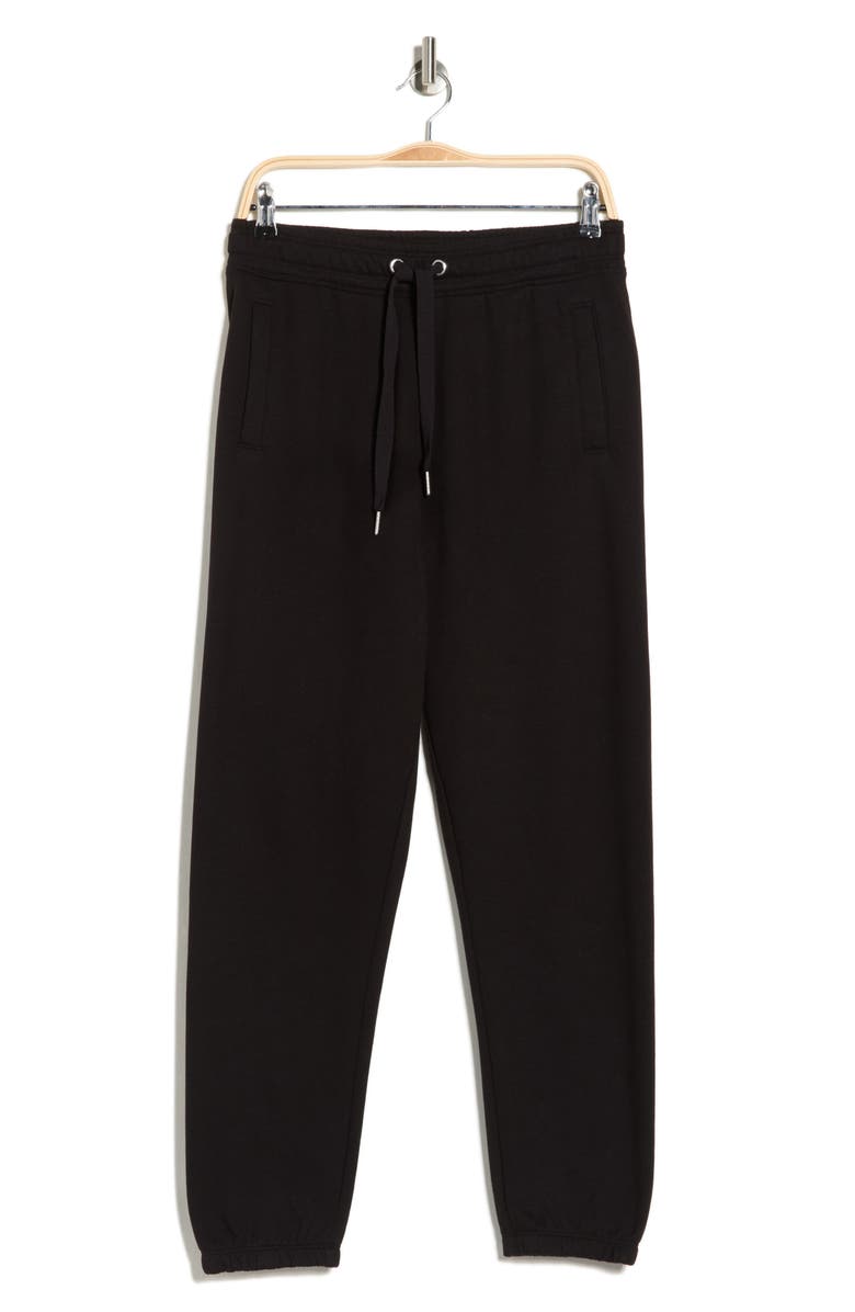 CALVIN KLEIN PERFORMANCE High Waist Relaxed Cotton Blend Sweatpants, Alternate, color, Black