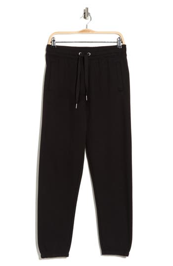 Calvin Klein Performance High Waist Relaxed Cotton Blend Sweatpants In Black