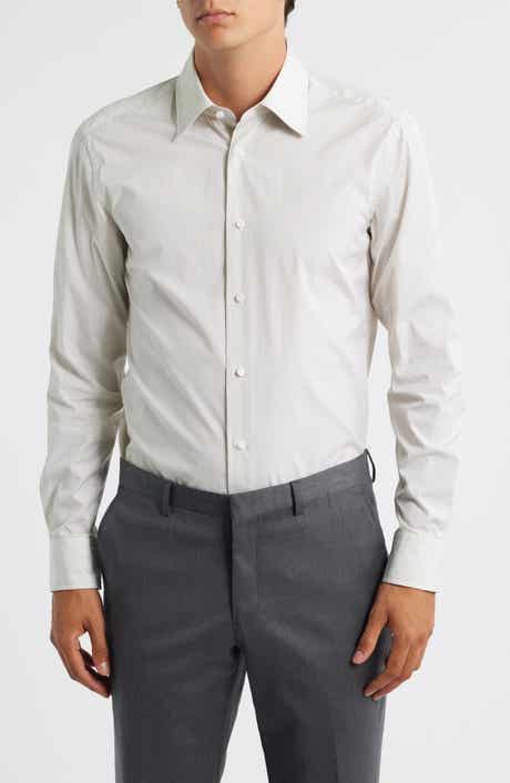 BOSS Hays Slim Fit Pinstripe Cotton Dress Shirt