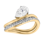 LuvMyJewelry Selena Silk Wave 2.00 Ct Pear Lab Grown Diamond Engagement Ring