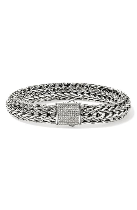 Icon Bracelet, Sterling Silver, Pavé Diamond
