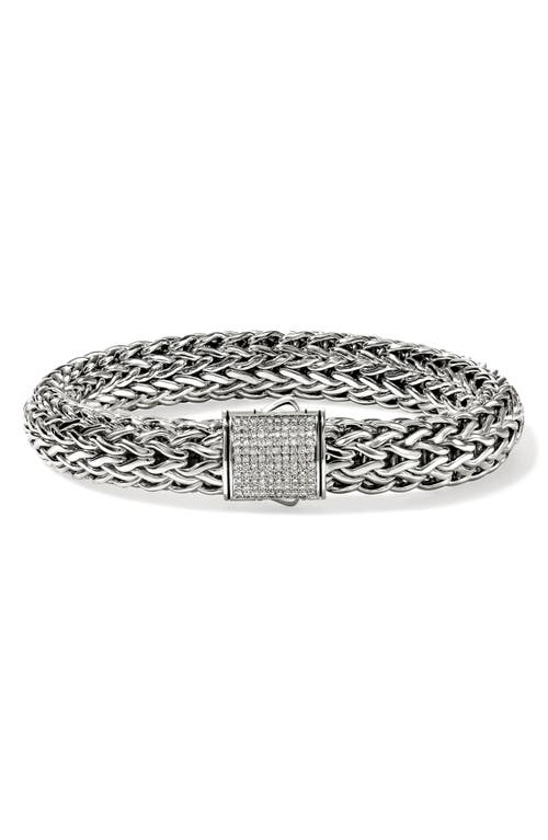 John Hardy Icon Bracelet, Sterling Silver, Pavé, 10.5mm In Metallic