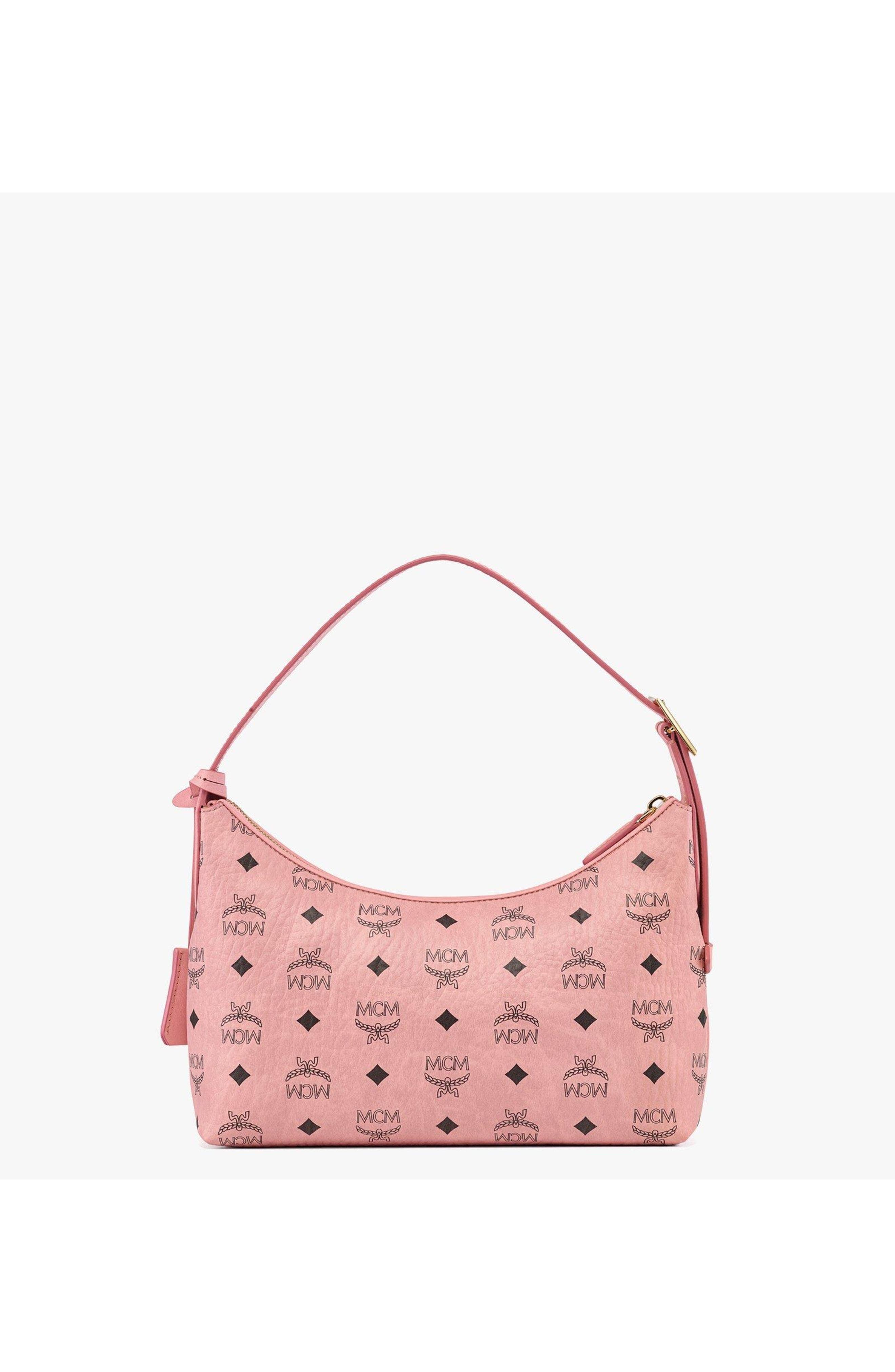 MCM Aren Hobo in Visetos, Alternate, color, Pink