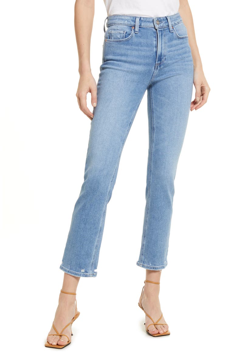 Cindy High Waist Straight Leg Jeans, Main, color, LOVESONG DISTRESSED BEAT HEM
