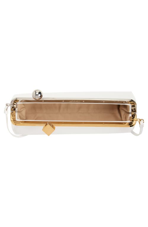 Jacquemus La Pochette Salon Patent Leather Clutch In White