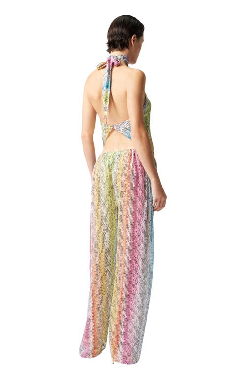 MISSONI MISSONI SLEEVELESS TURTLENECK TOP IN PRINTED COTTON AND SILK BLEND