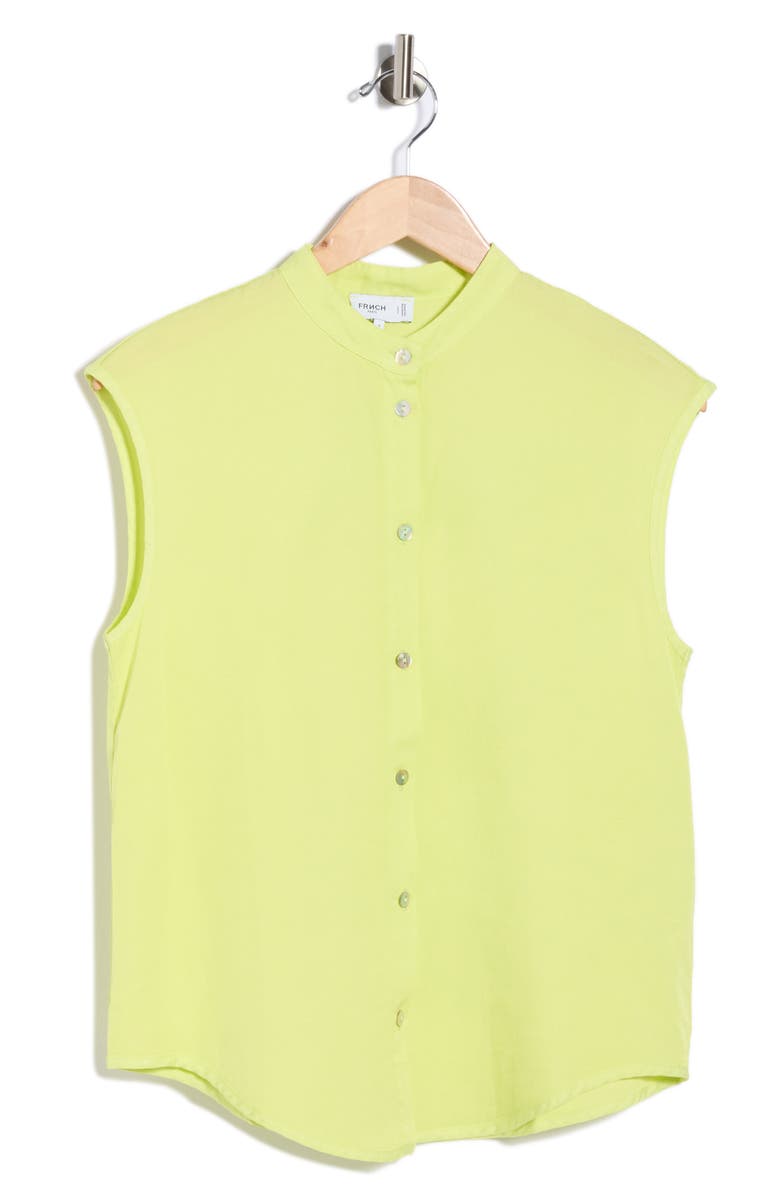FRNCH Athea Sleeveless Button-Up Top, Main, color, Citron Vert