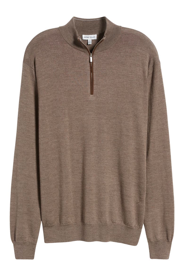 Autumn Crest Wool Blend Quarter Zip Pullover, Alternate, color, BIRCH