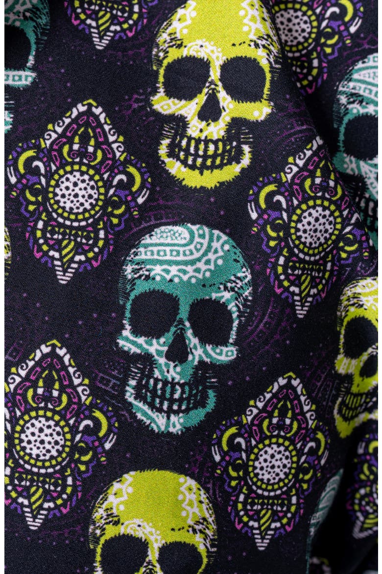 Fibonacci Regular Fit Skull Button-Up Shirt, Alternate, color, GREEN