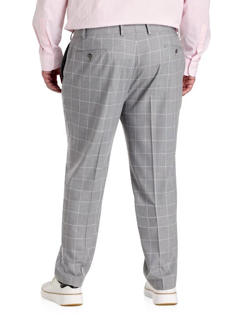 Michael Kors Big & Tall Windowpane Suit Pants In Grey