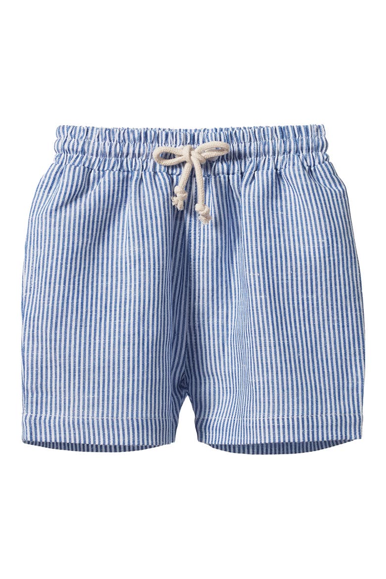 Kids' James Stripe Cotton & Linen Drawstring Shorts, Main, color, BLUE STRIPE