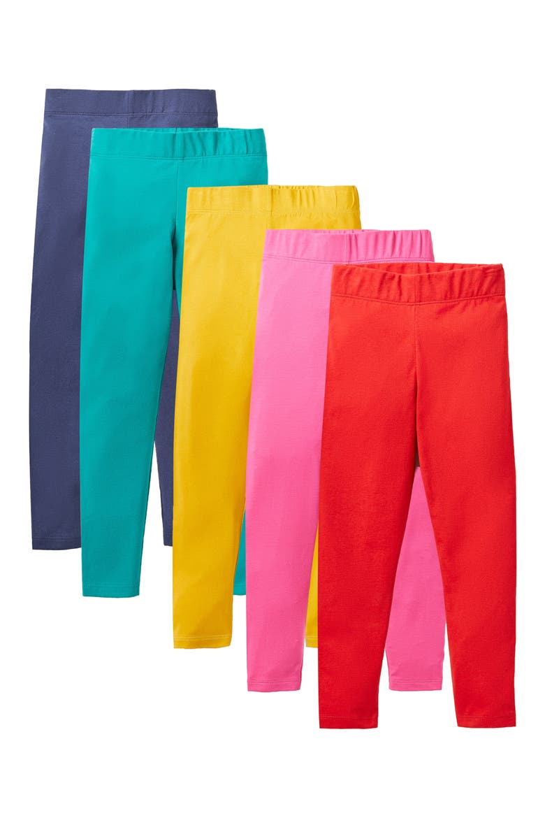 Assorted 5-Pack Solid Leggings, Main, color, MULTI RAINBOW
