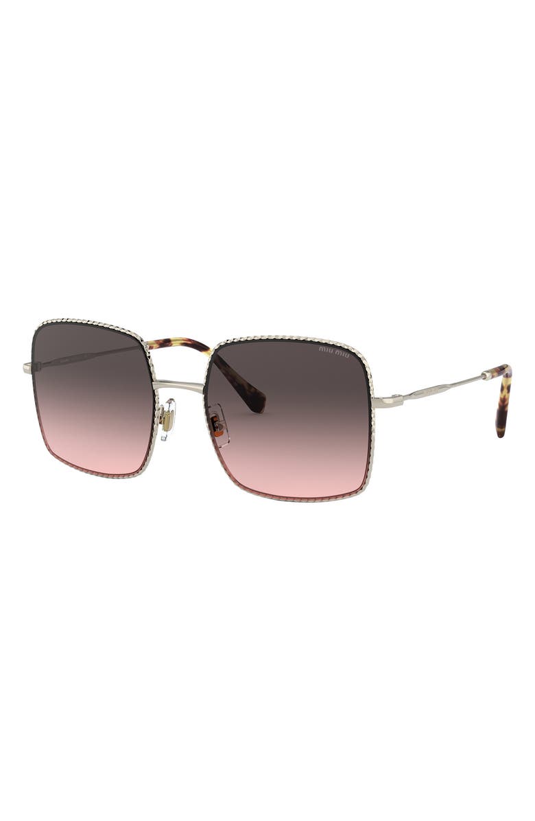 Miu Miu 56mm Gradient Rectangular Sunglasses, Alternate, color,