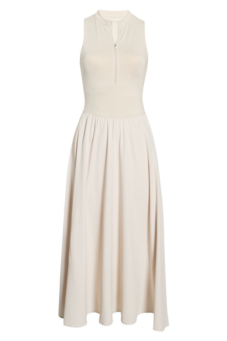 Atlas Zip Front Sleeveless Midi Dress, Alternate, color, MOONBEAM