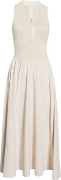 Zella Atlas Zip Front Sleeveless Midi Dress