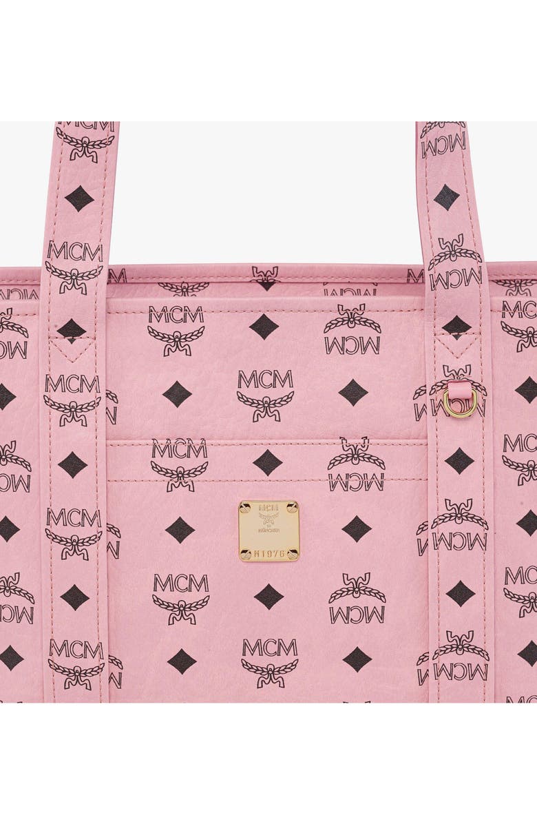 MCM Aren School Bag Tote in Visetos, Alternate, color, Soft Pink