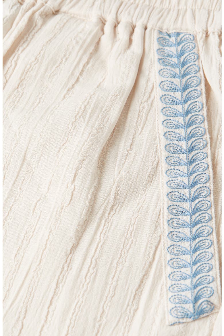 Embroidered Cotton Crepe Shorts, Alternate, color, FOG