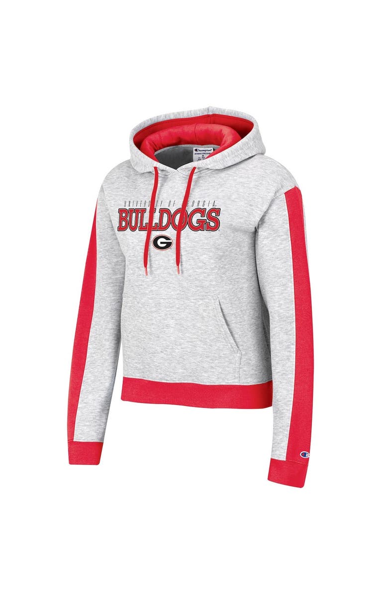 Champion Women's Champion Heathered Gray Georgia Bulldogs Tri-Blend Boxy Cropped Pullover Hoodie, Alternate, color, 
