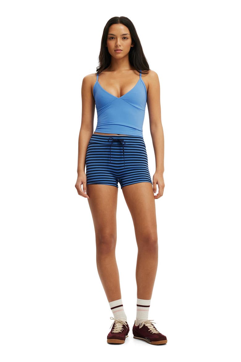 Women's Active Ultra Smooth Tie Front Micro Short, Alternate, color, Prep Sport Navy Ultramarine