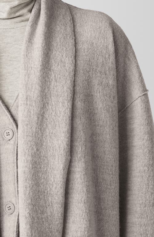 Eileen Fisher High Collar Wool Felted Coat In Gray